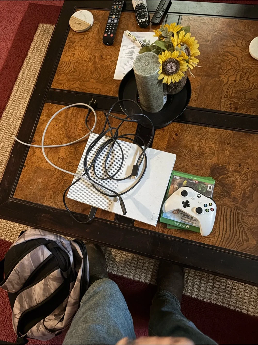 White Console Bundle with White Controller and games